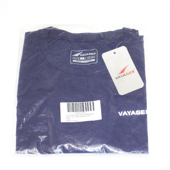 Men's Swim Shirt Rash Guard UPF 50+ SS Quick Drying Crew Navy Medium - Picture 3 of 3